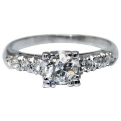 .66 Carat Natural Diamonds Cathedral Ring Platinum Vintage Restored