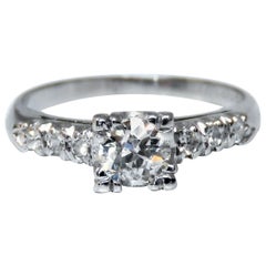 .66 Carat Natural Diamonds Cathedral Ring Platinum Vintage Restored*