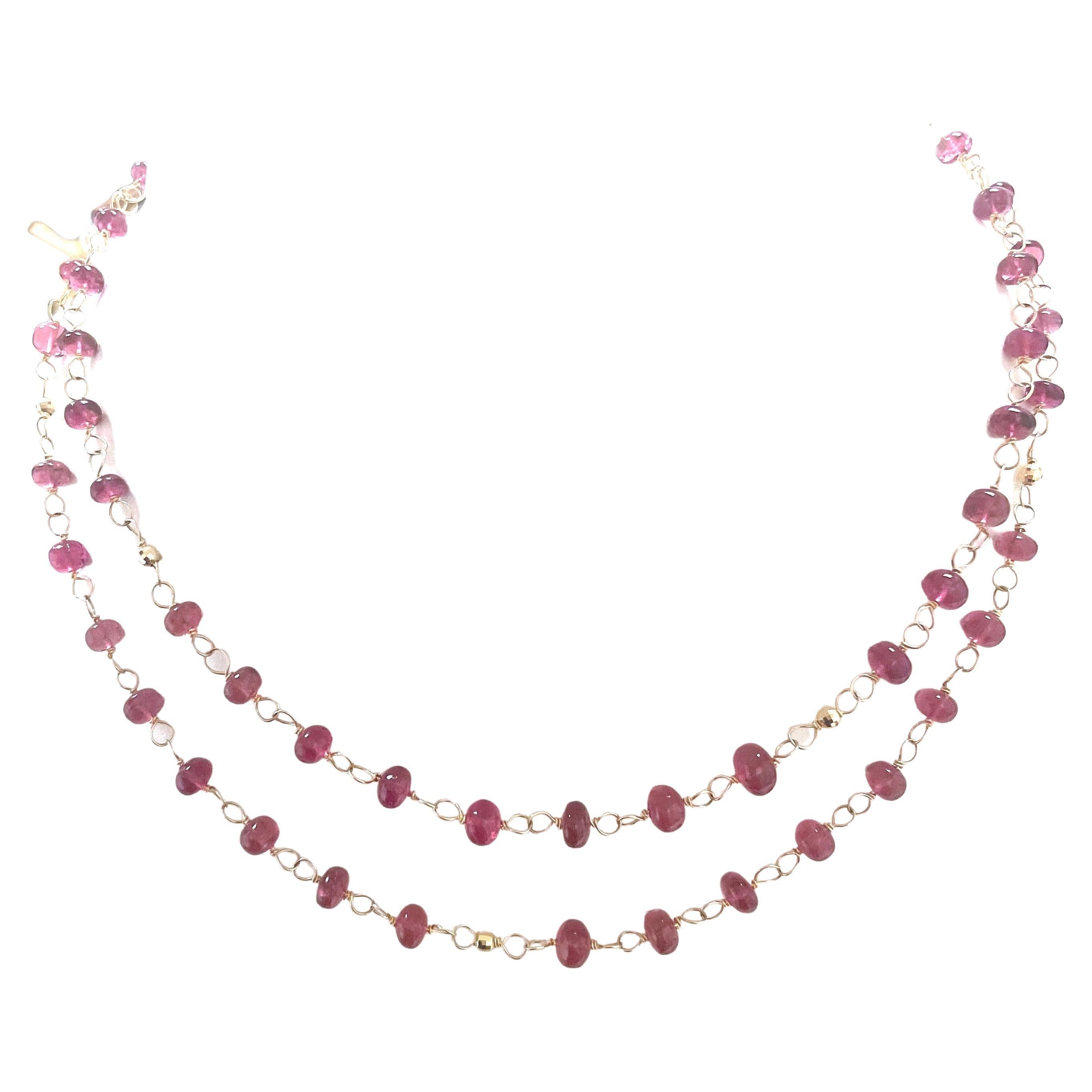 66 Carats Pink Tourmaline and Yellow Gold Paradizia Necklace In New Condition For Sale In Laguna Beach, CA