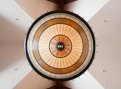 66 inch Grand Parasol Pendant Hand Crafted with Glass and Bronze