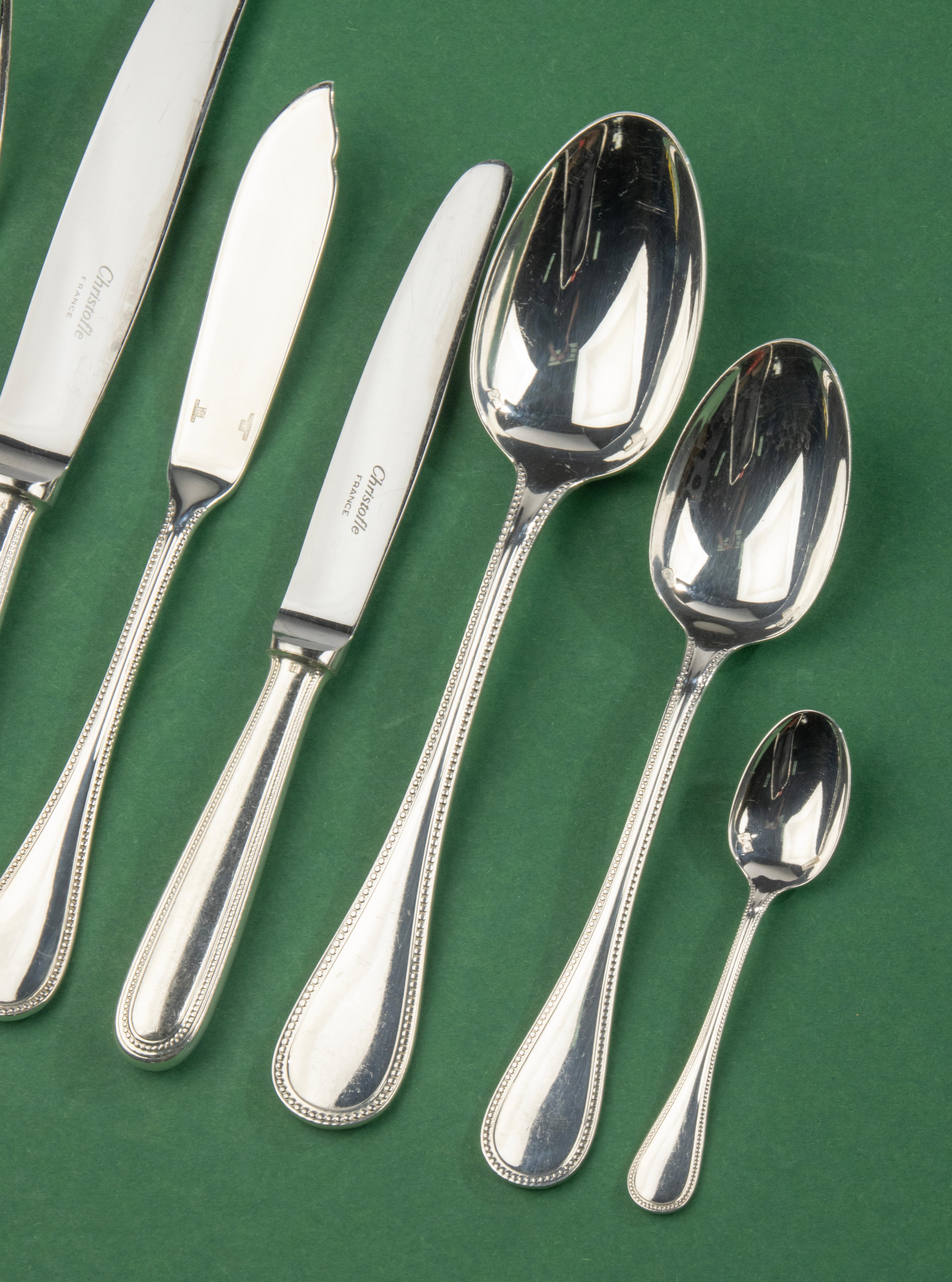 66-Piece Set Tableware - Christofle - Perles - Complete for 6 Persons 3