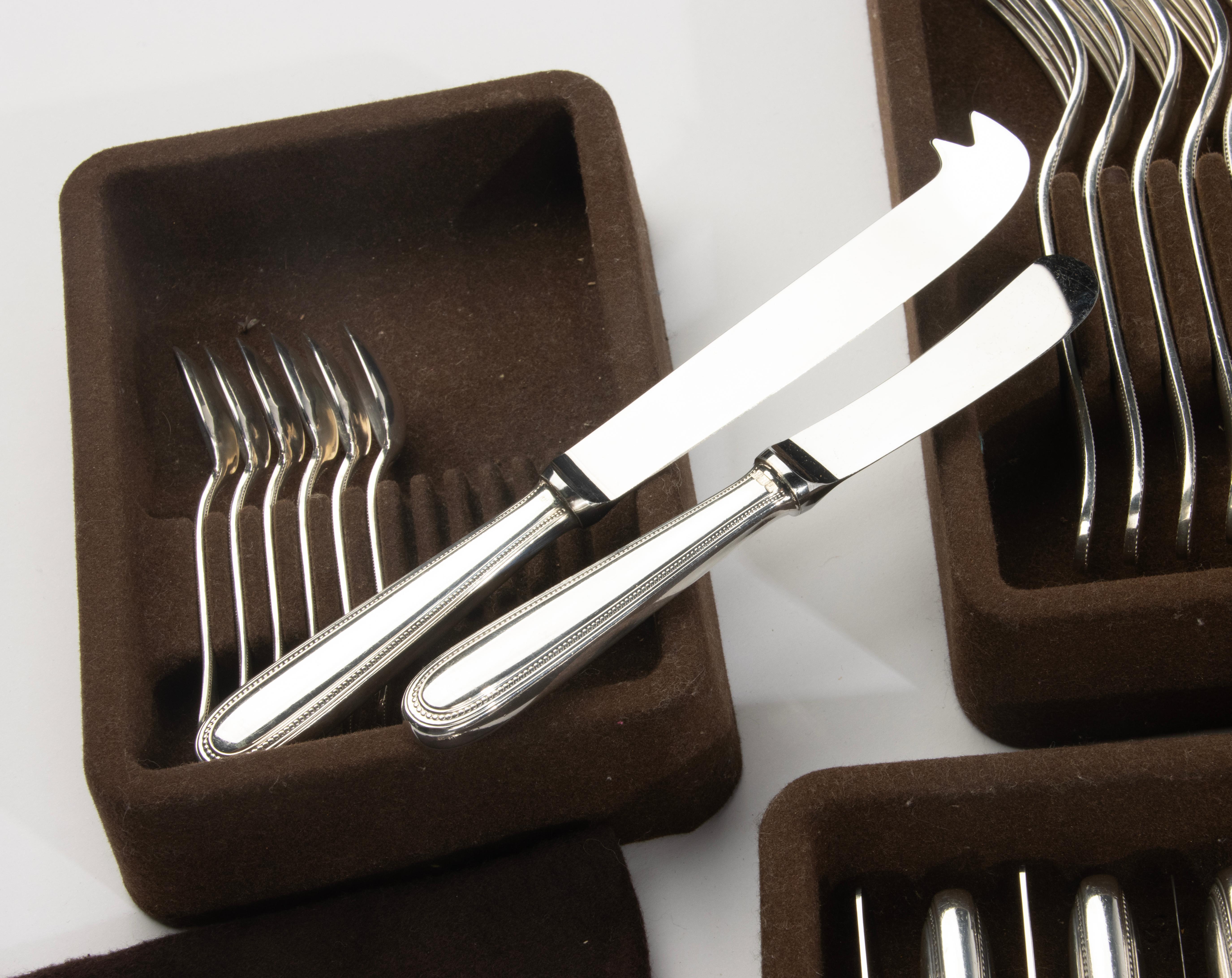 66-Piece Set Tableware - Christofle - Perles - Complete for 6 Persons 9