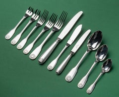 66-Piece Set Tableware Made by Christofle France - Model Vendome Coquille - New