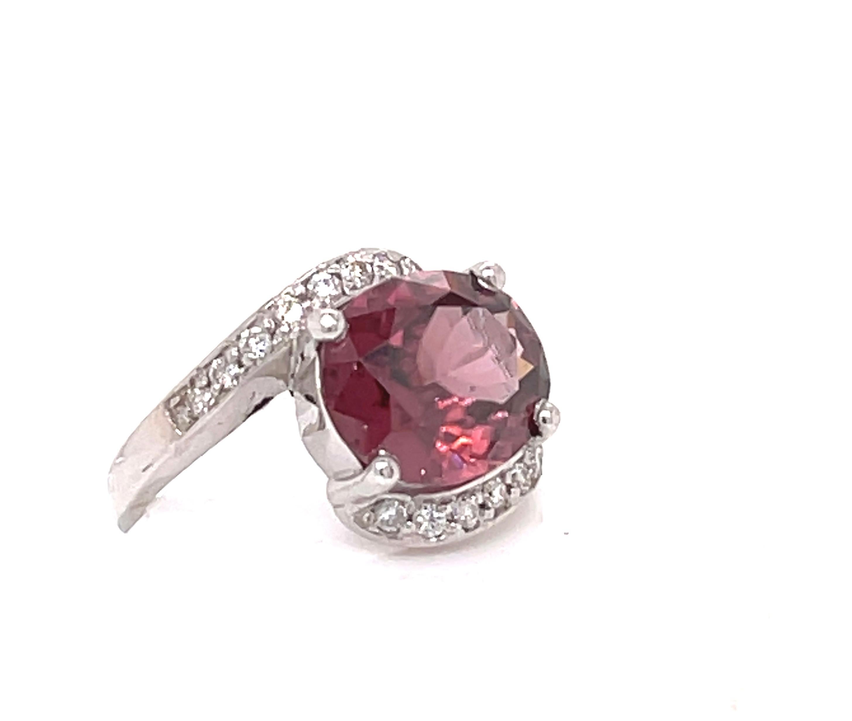 Most of the chambord and imperial colored Zircons are from East Africa and heat treated. The marvelous portuguese cut oval zircon weighing 6.6 carats was cut in the Vance Gems shop and sparkles beautifully even without bright light.
The stone is set