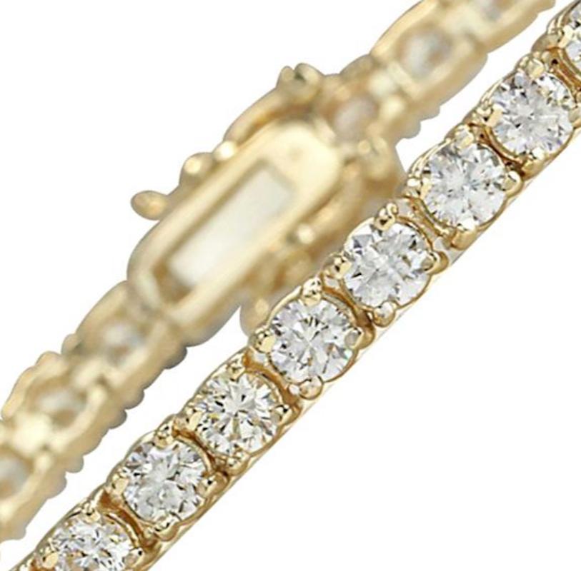 6.60 Carat Diamond Bracelet In 14 Karat Yellow Gold  In New Condition For Sale In Los Angeles, CA