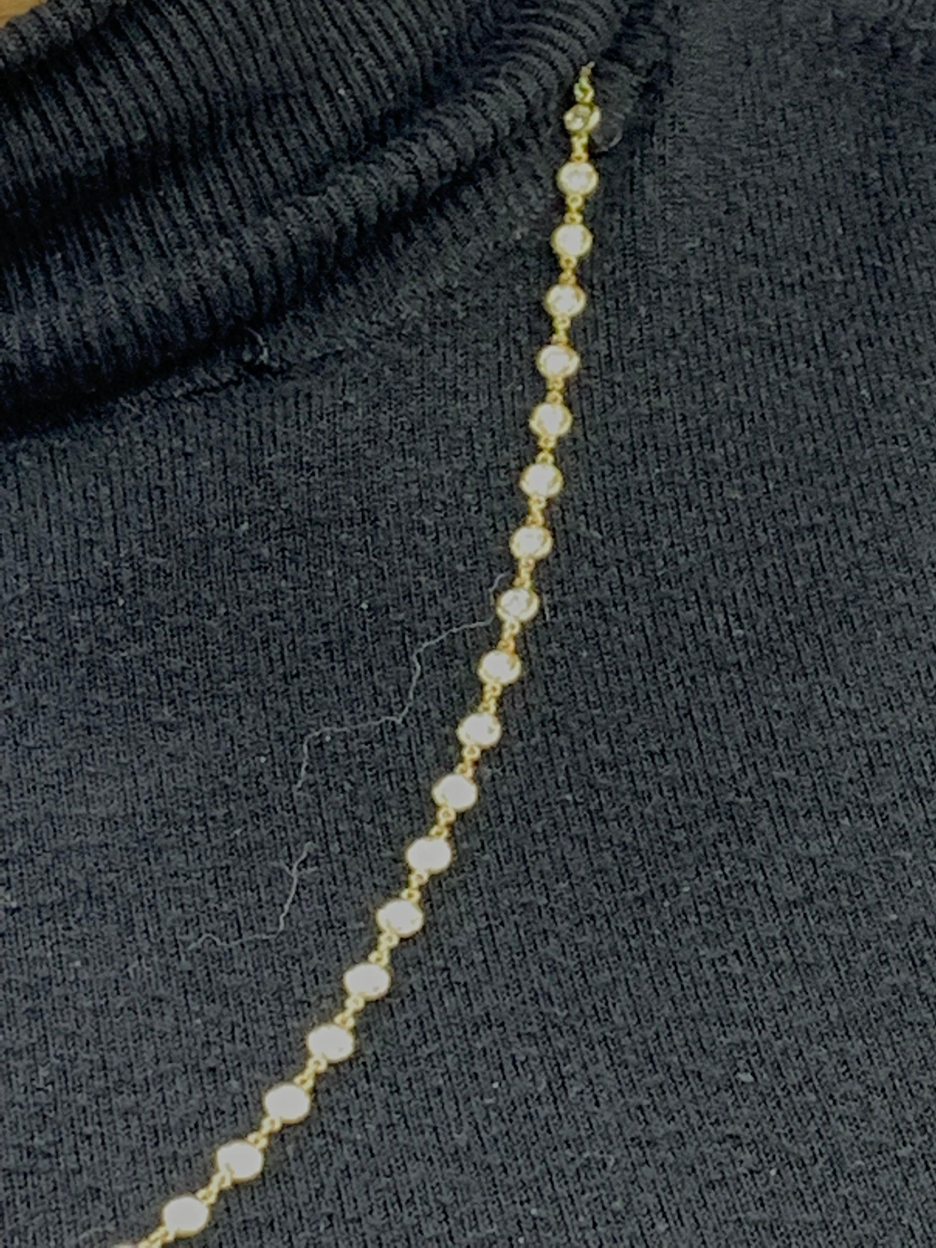 6.60 Carat Diamond by the Yard Chain Necklace in 14K Yellow Gold For Sale 13