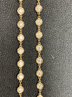 6.60 Carat Diamond by the Yard Chain Necklace in 14K Yellow Gold