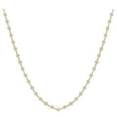 Collana a catena con diamanti da 6,60 carati in oro giallo 14K