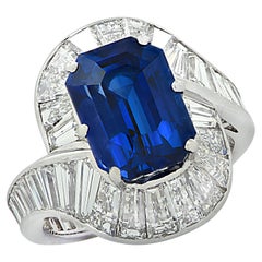 6.60 Carat Emerald Cut Sapphire and Diamond Cocktail Ring 6.60 Carat Emerald Cut Sapphire and Diamond Cocktail Ring