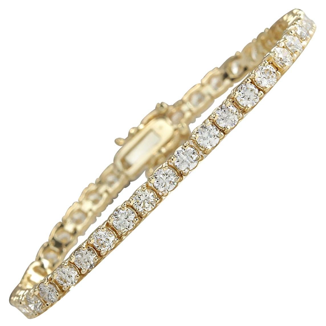 6.60 Carat Diamond Bracelet In 14 Karat Yellow Gold 