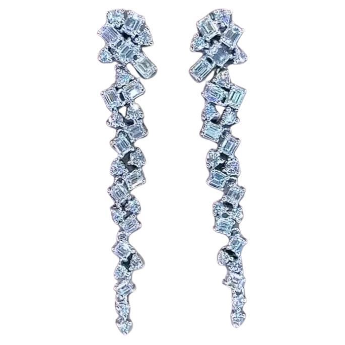 6.60 Carat Natural Diamonds 18K Gold Earrings