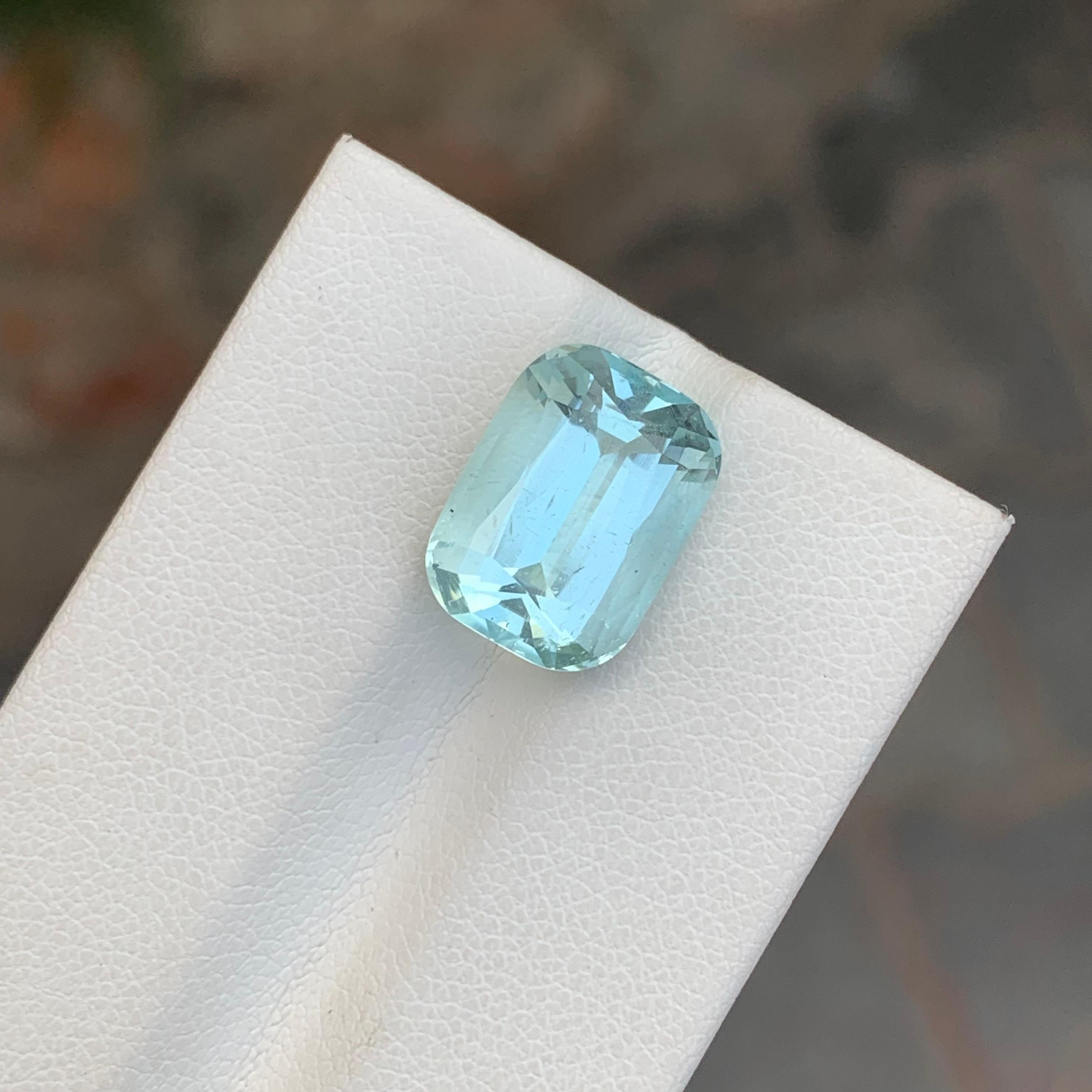 6.60 Karat Natürlicher loser Aquamarin Cushion Shape Edelstein für Damen oder Herren im Angebot