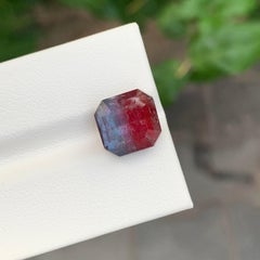 6.60 Carat Natural Loose Bi-Colour Tourmaline Square Shape Gemstone