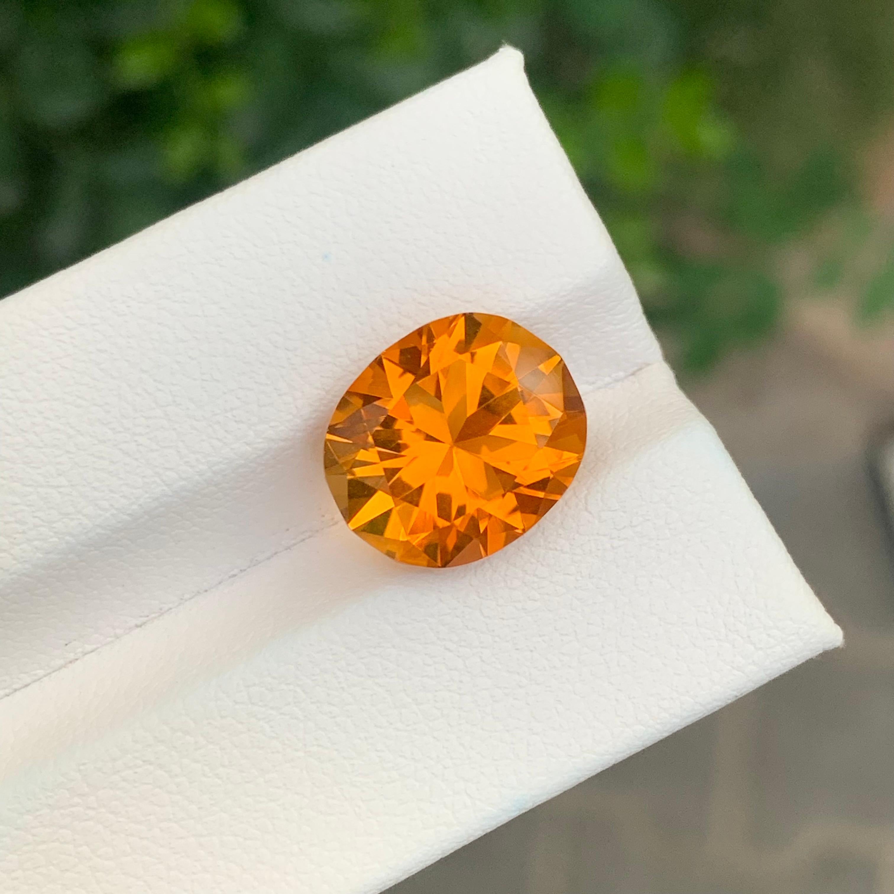 Oval Cut 6.60 Carat Natural Loose Madeira Citrine Oval Shape Gemstone Brazil’s Mine For Sale