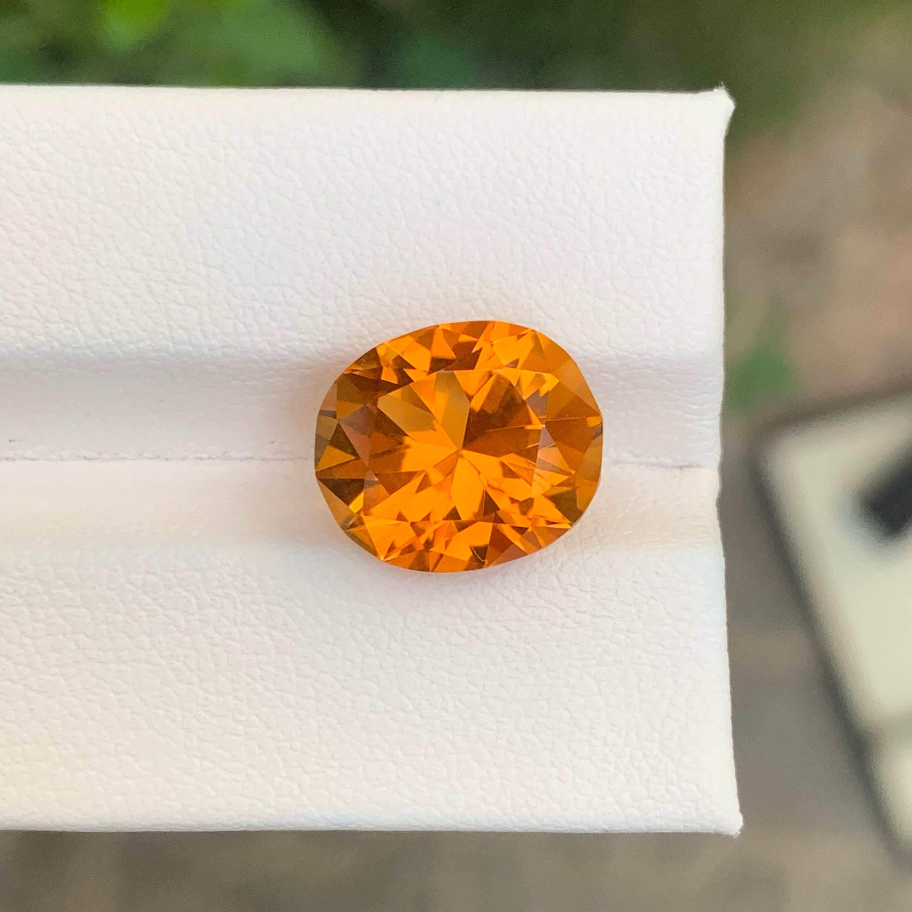 6.60 Carat Natural Loose Madeira Citrine Oval Shape Gemstone Brazil’s Mine For Sale 1