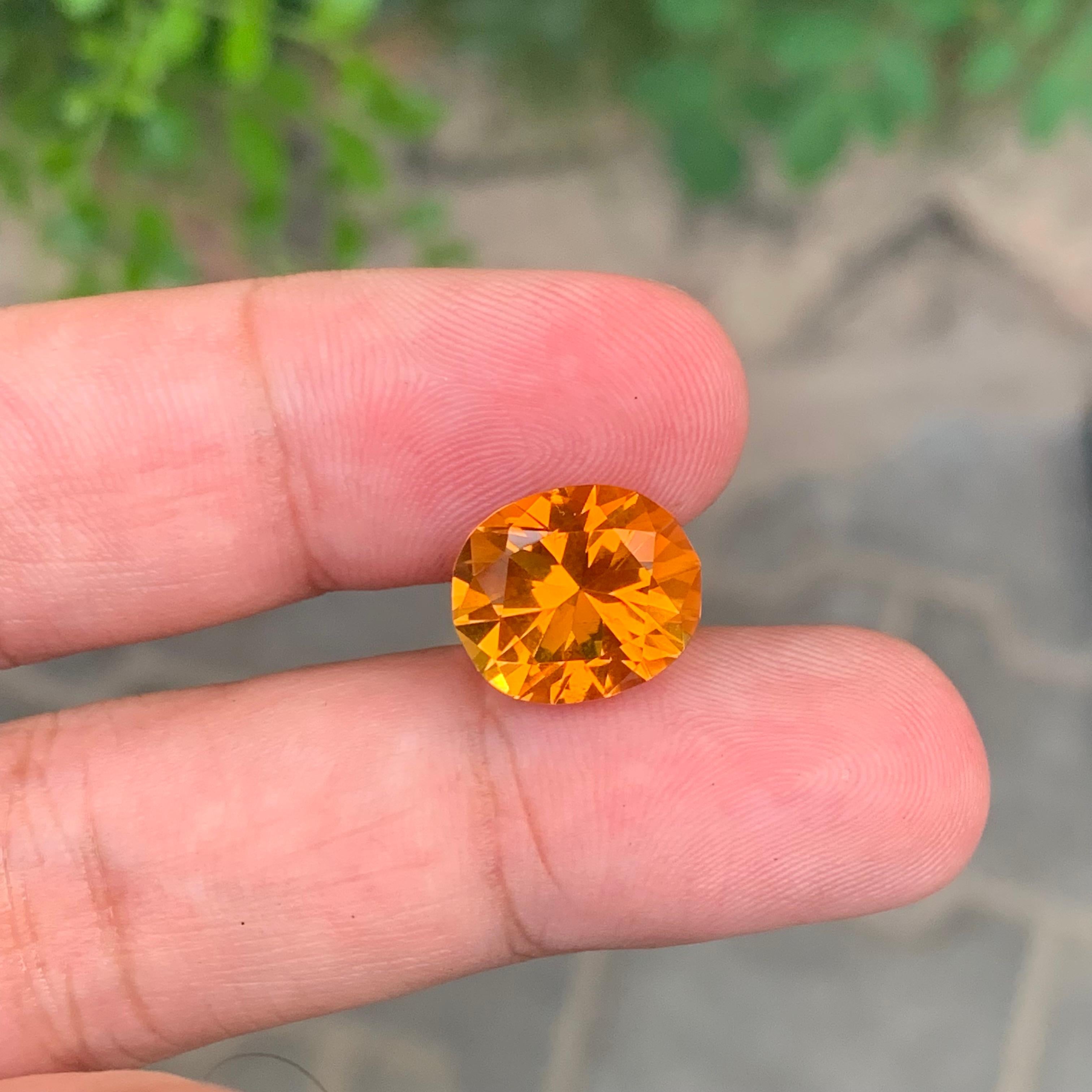 6.60 Carat Natural Loose Madeira Citrine Oval Shape Gemstone Brazil’s Mine For Sale 2