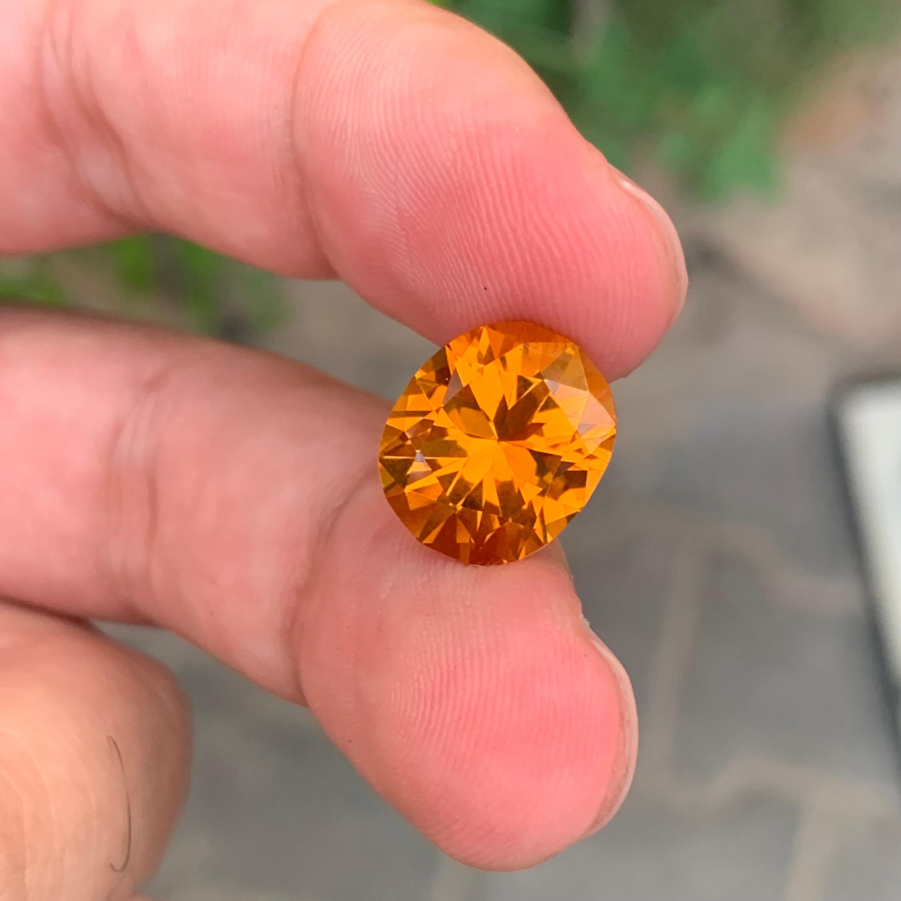 6.60 Carat Natural Loose Madeira Citrine Oval Shape Gemstone Brazil’s Mine For Sale 3
