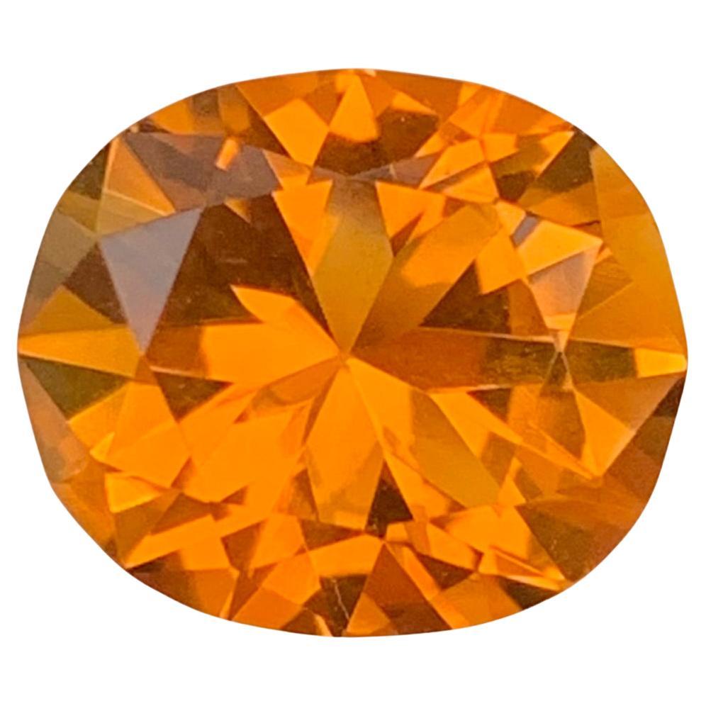 6.60 Carat Natural Loose Madeira Citrine Oval Shape Gemstone Brazil’s Mine For Sale