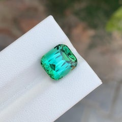 6.60 Karat Natürlicher loser mintgrüner Turmalin Cushion Shape Edelstein