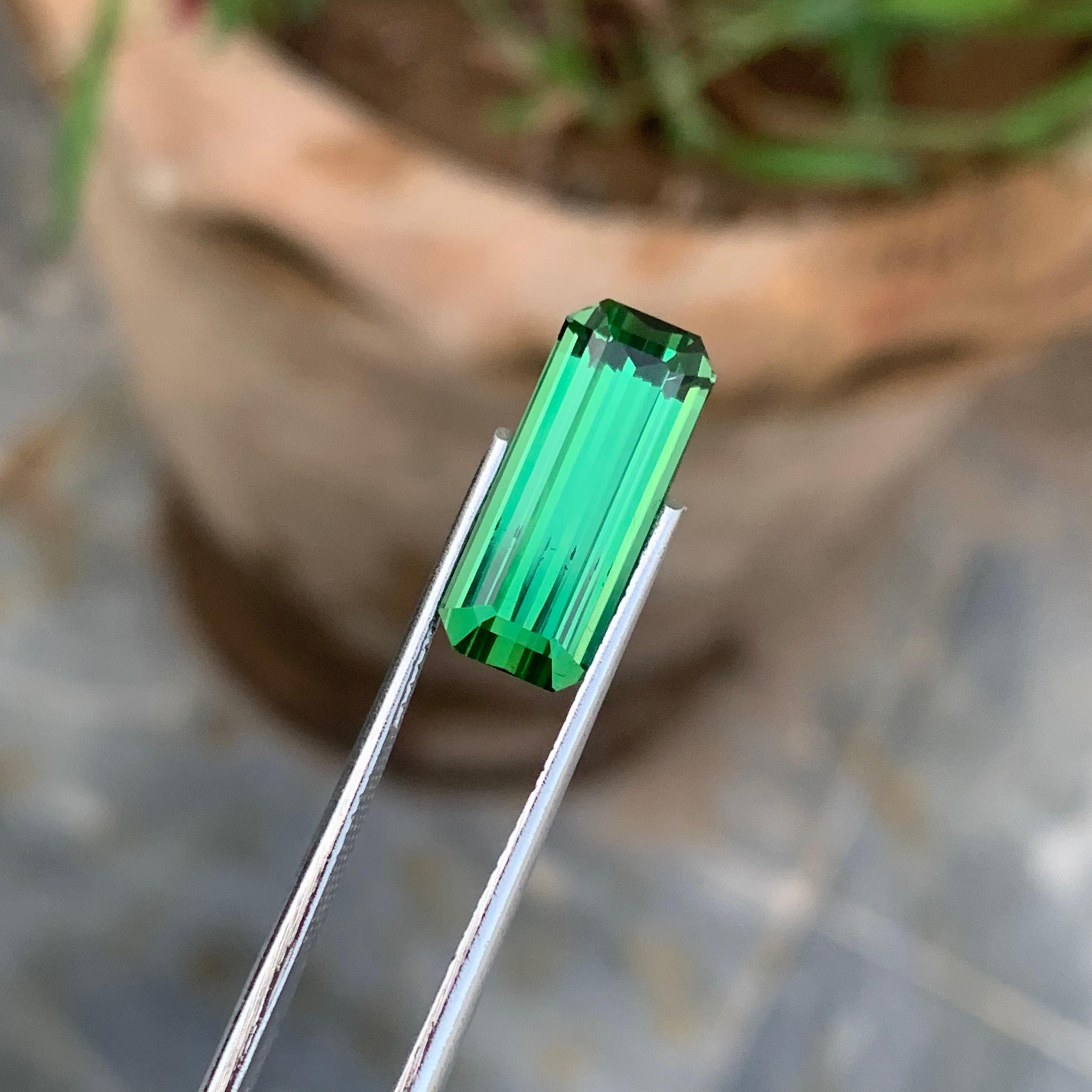 6.60 Carat Verde Vivace Luminous Charm Bright Green Tourmaline Afghan Mine For Sale 5