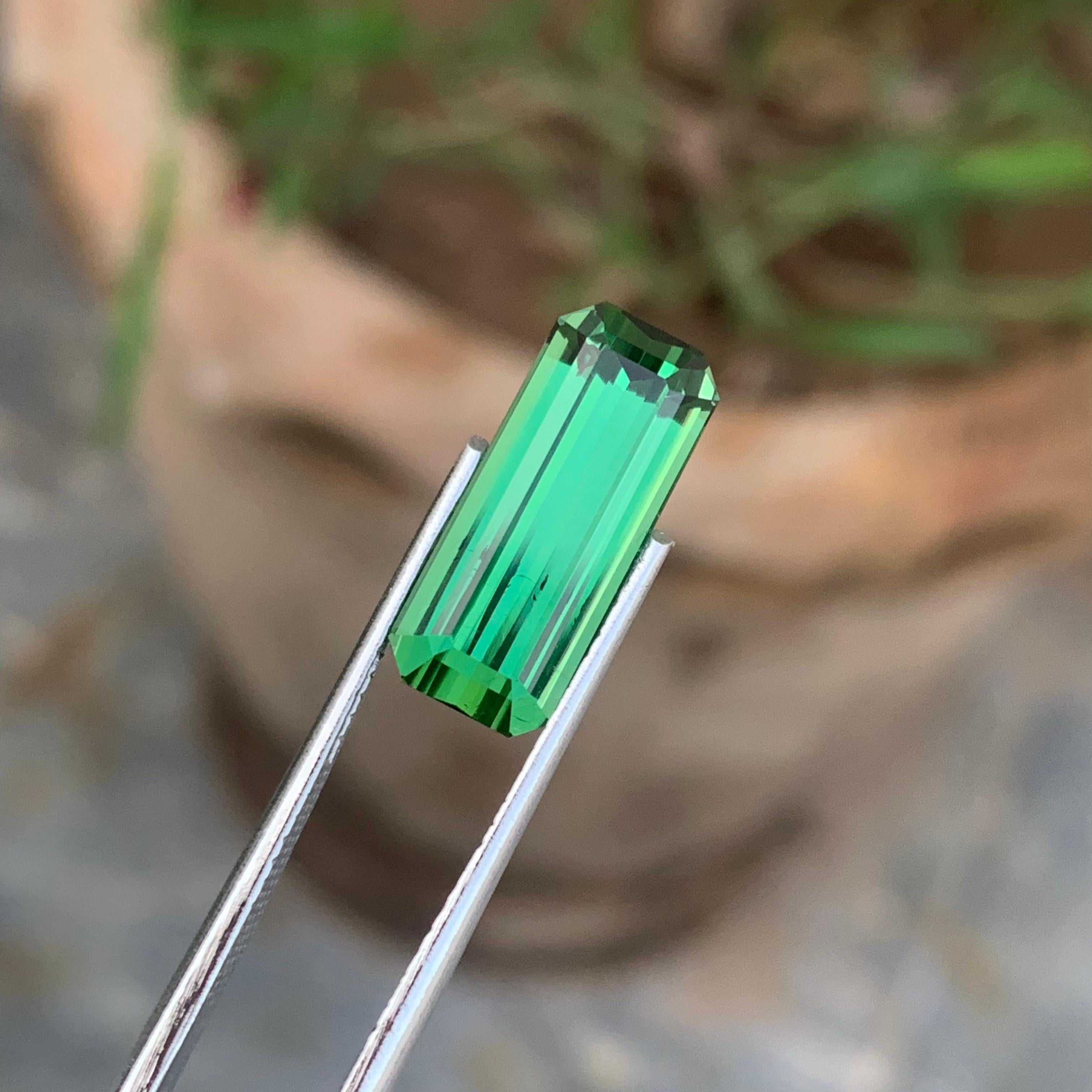 Artisan 6.60 Carat Verde Vivace Luminous Charm Bright Green Tourmaline Afghan Mine For Sale