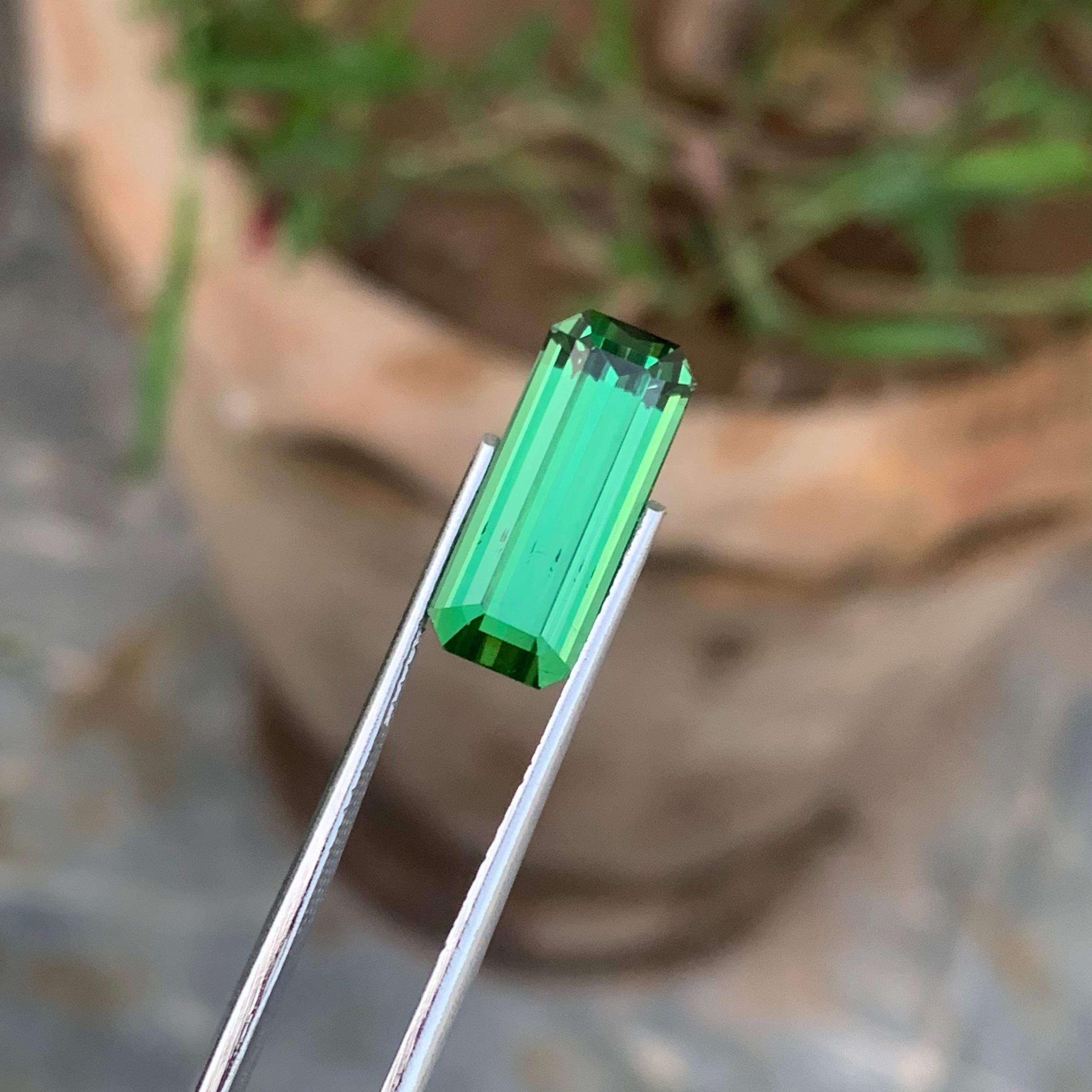 Women's or Men's 6.60 Carat Verde Vivace Luminous Charm Bright Green Tourmaline Afghan Mine For Sale