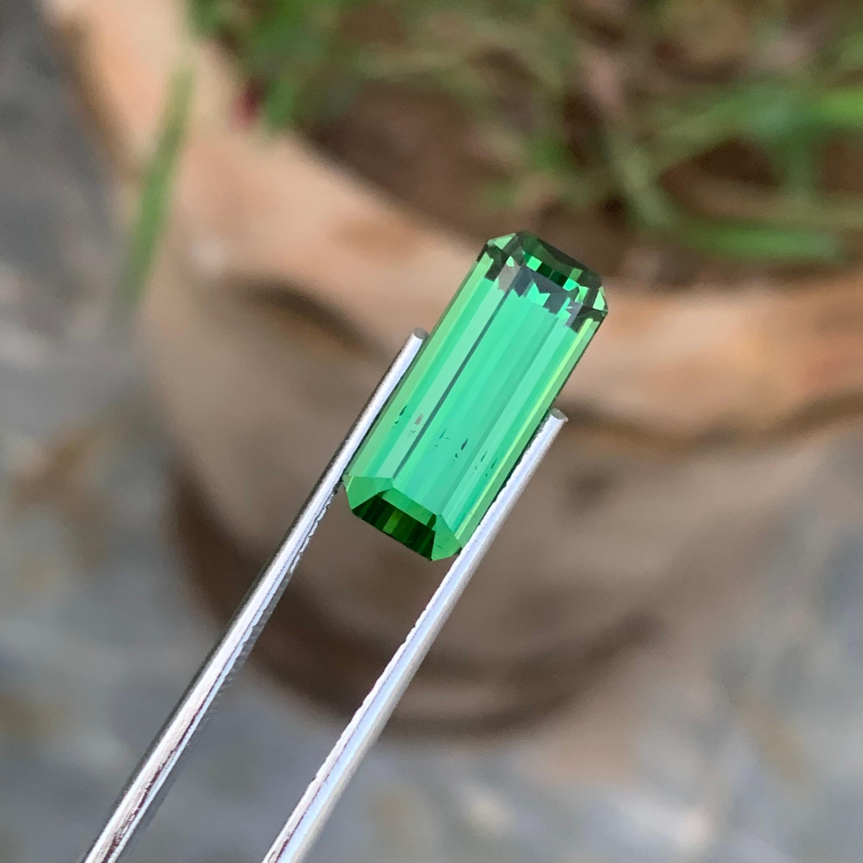 6.60 Carat Verde Vivace Luminous Charm Bright Green Tourmaline Afghan Mine For Sale 2