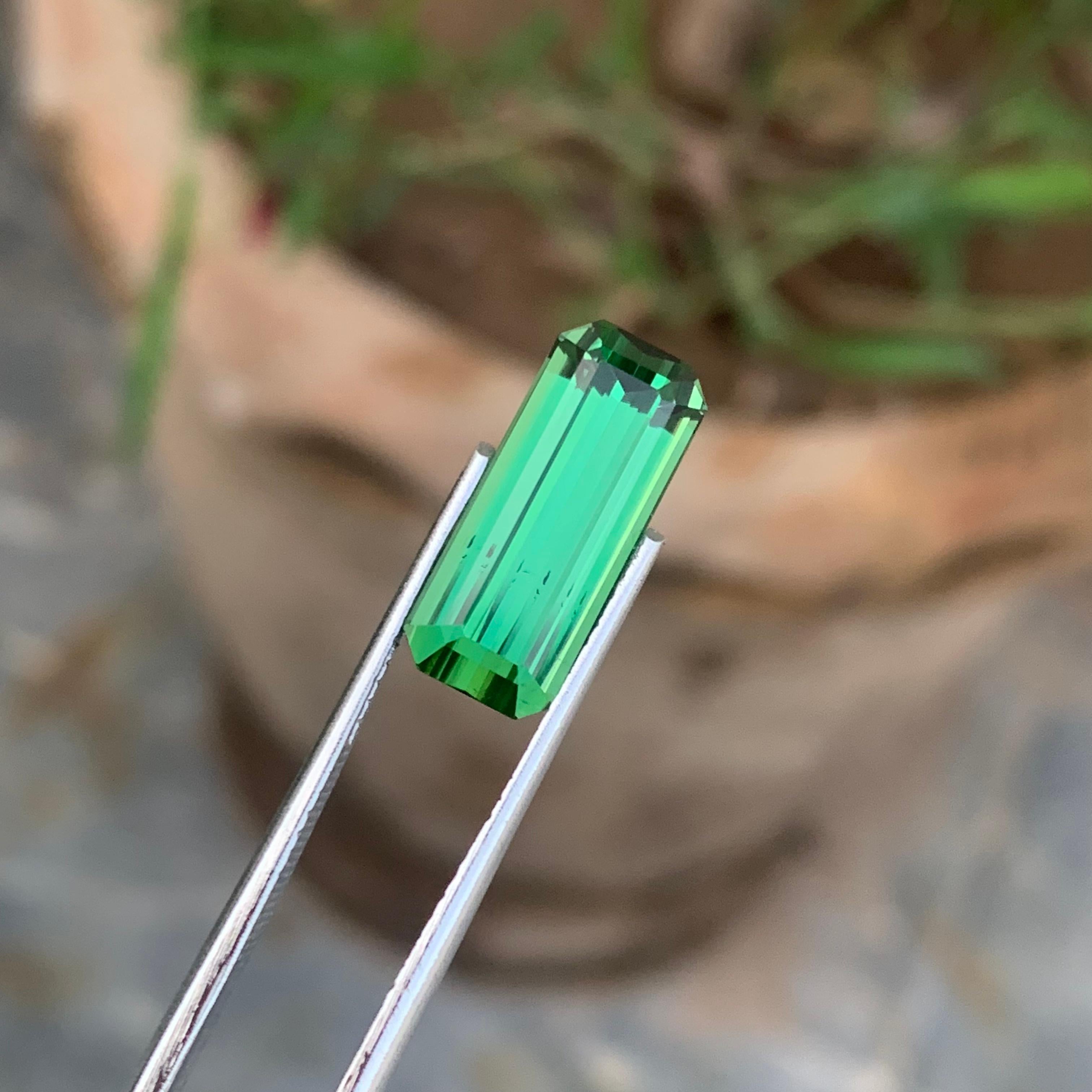 6.60 Carat Verde Vivace Luminous Charm Bright Green Tourmaline Afghan Mine For Sale 3