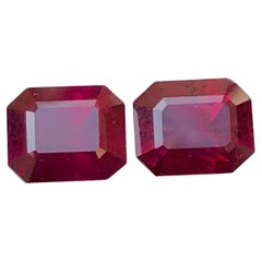 6.60 Carats Elegantly Simple Cherry Red Garnet Pair Natural Gemstone from Africa