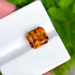 6.60 Carats Fire Citrine Stone Custom Precision Cut Natural Portuguese Gemstone