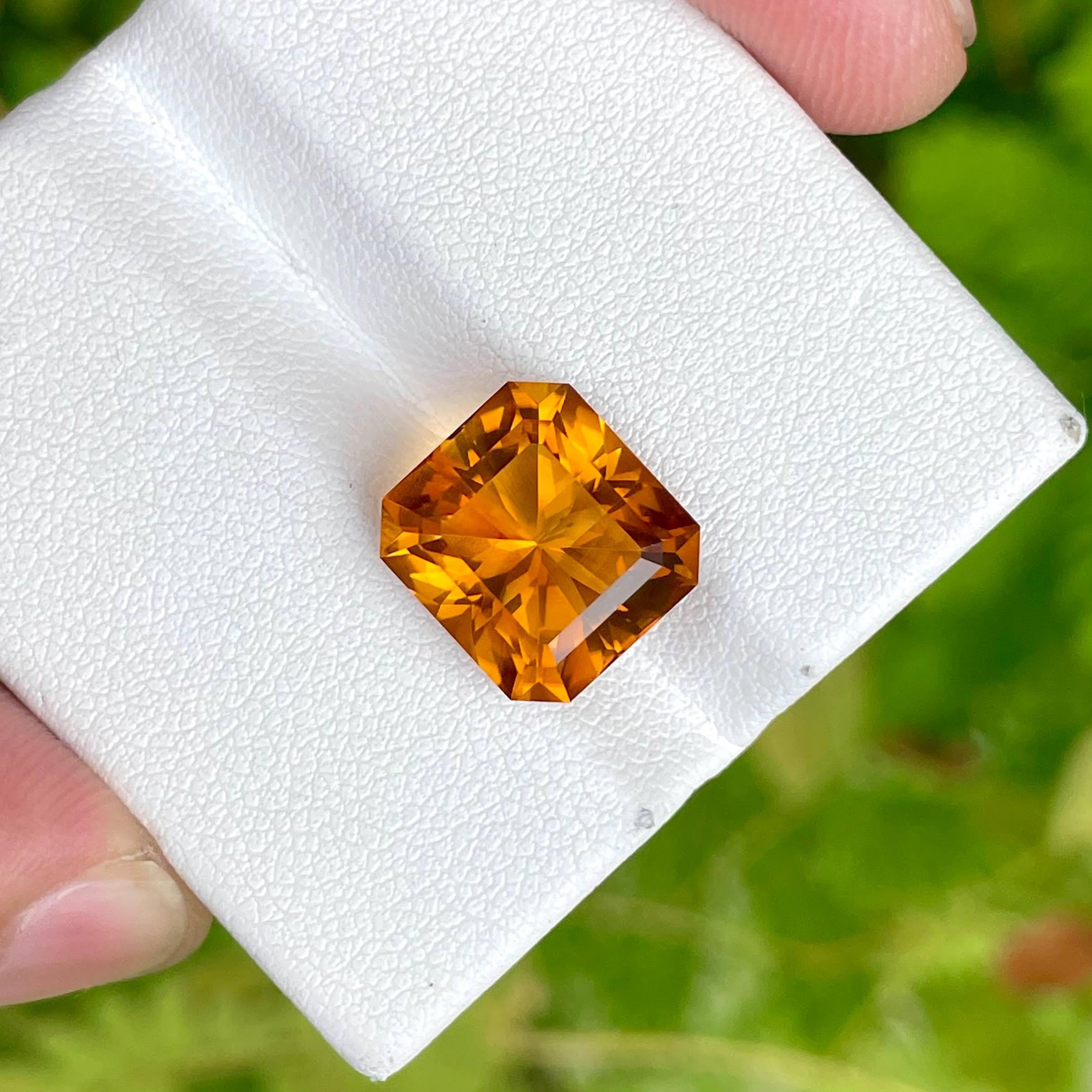 6,60 Quilates Citrino de Fuego Piedra Natural Portuguesa Tallada con Precisión a Medida Moderno en venta