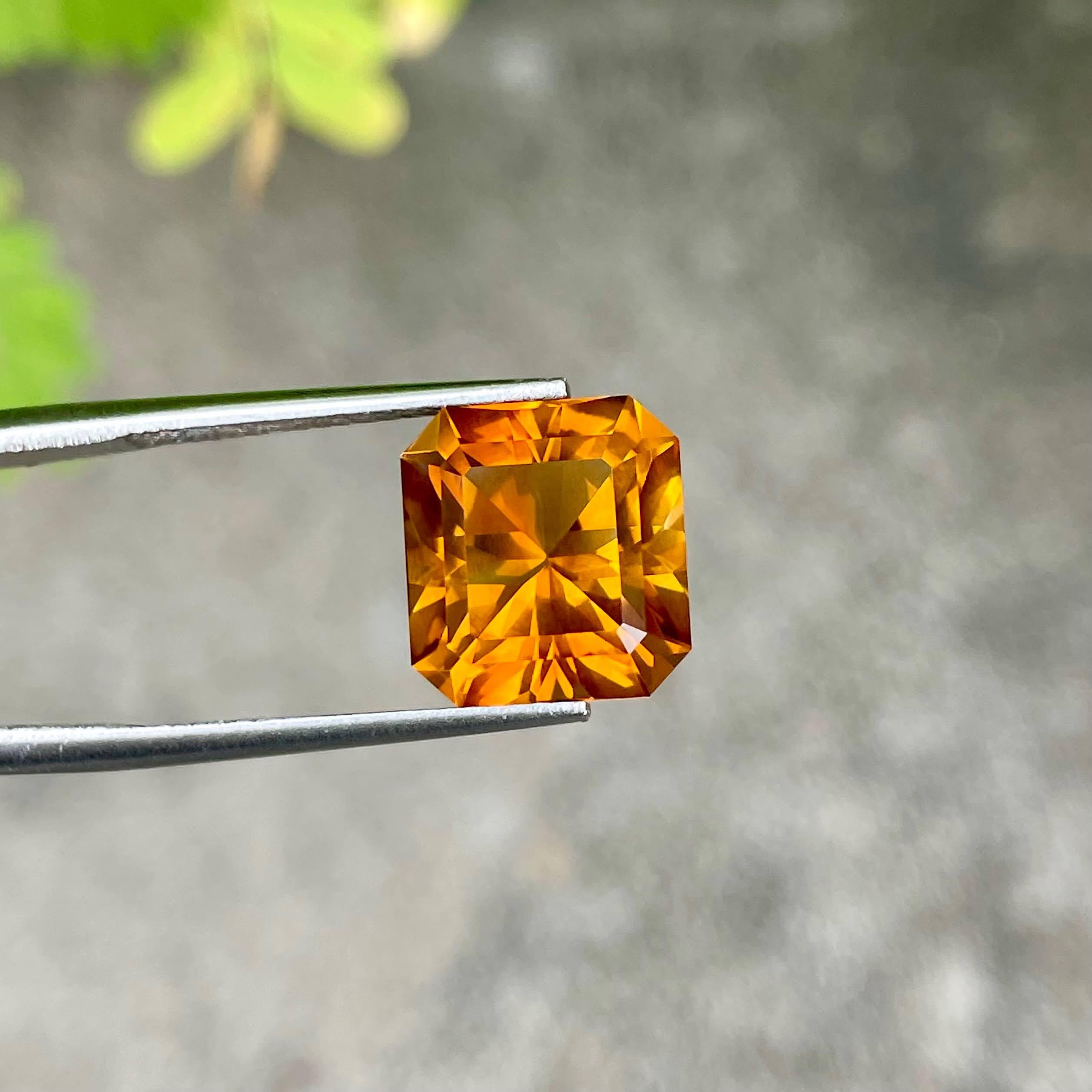 6,60 Quilates Citrino de Fuego Piedra Natural Portuguesa Tallada con Precisión a Medida Corte octogonal en venta
