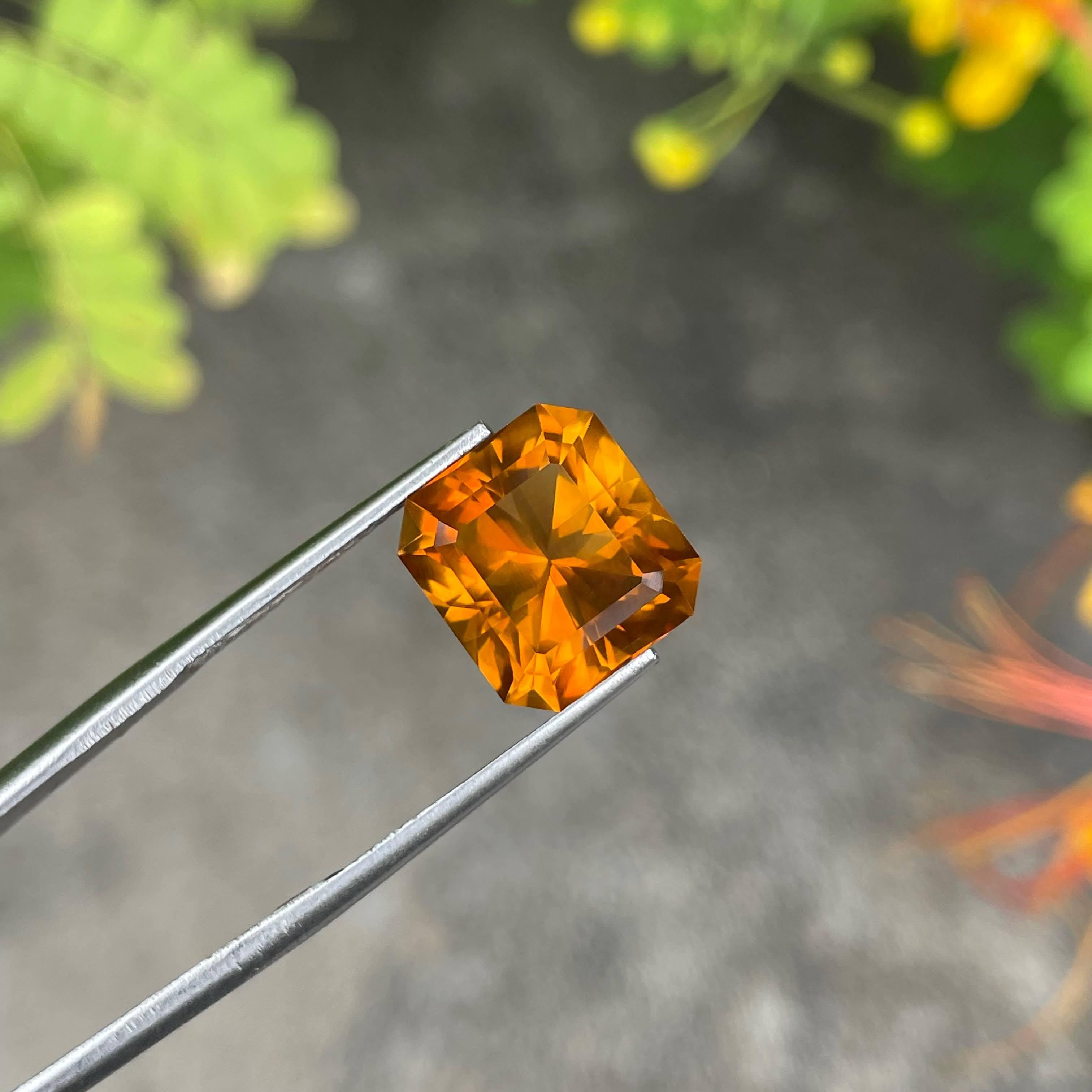 Femenino o masculino 6,60 Quilates Citrino de Fuego Piedra Natural Portuguesa Tallada con Precisión a Medida en venta