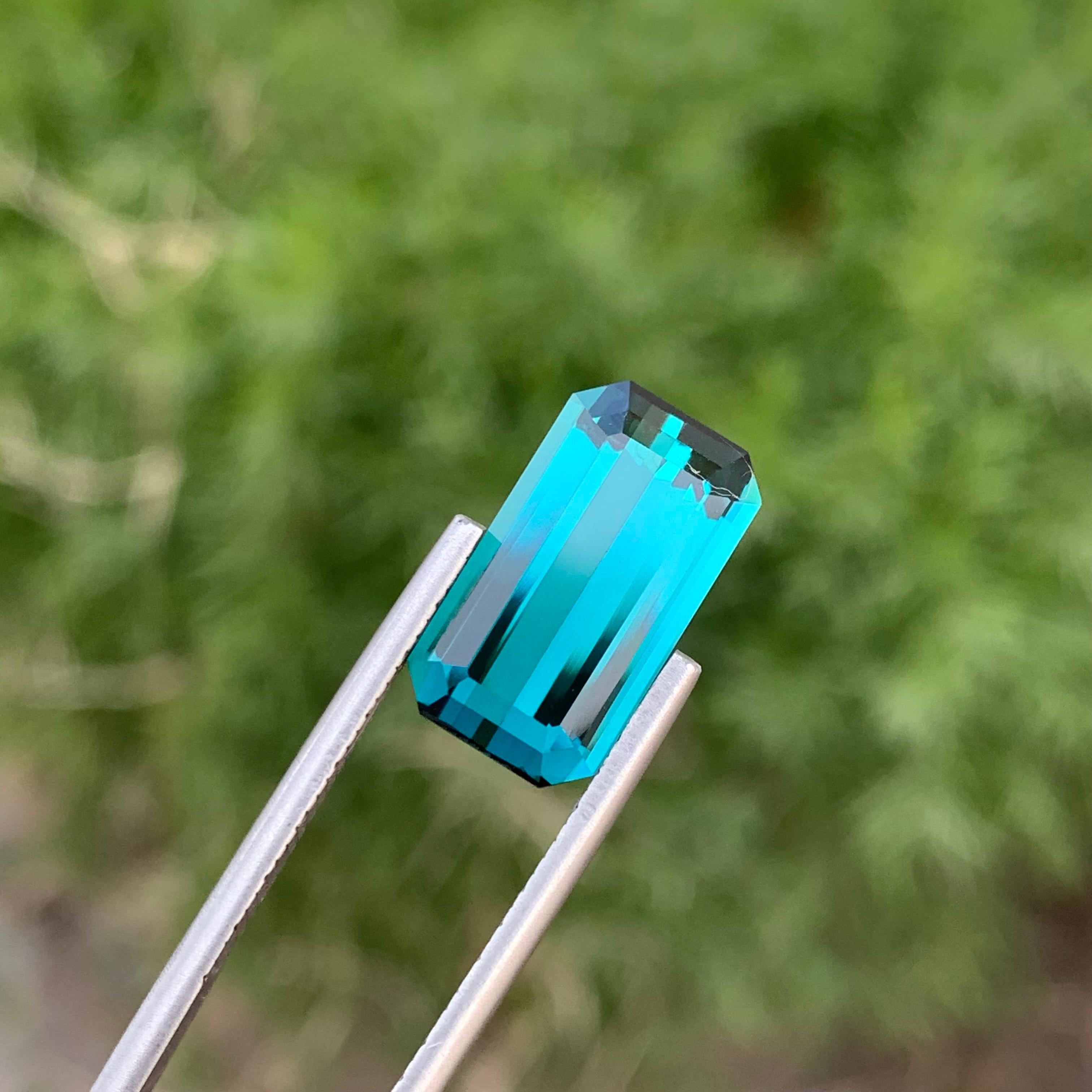 6,60 Karat natürlicher loser blauer Indicolith Turmalin Smaragd Form Edelstein im Angebot 4