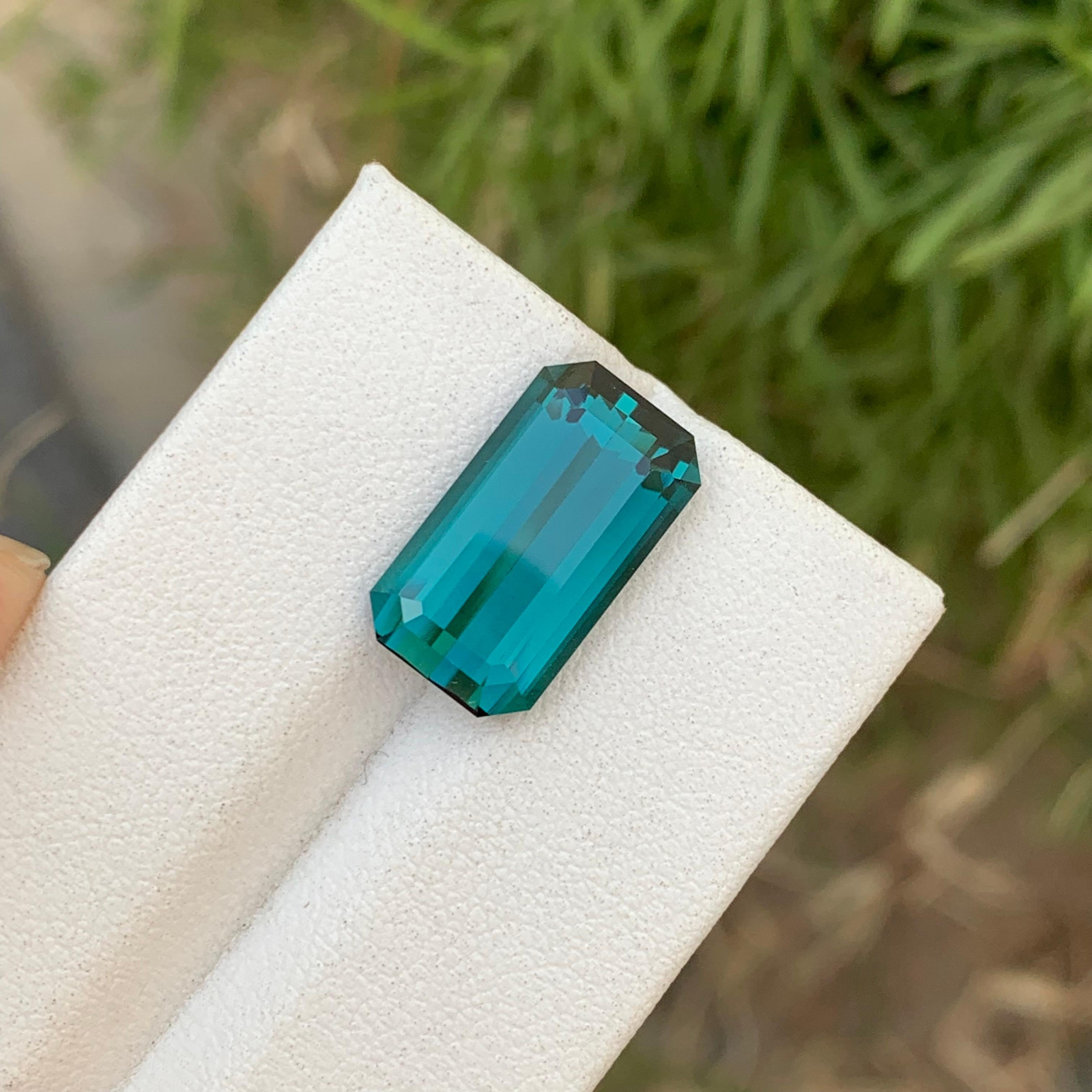 6,60 Karat natürlicher loser blauer Indicolith Turmalin Smaragd Form Edelstein im Angebot 7