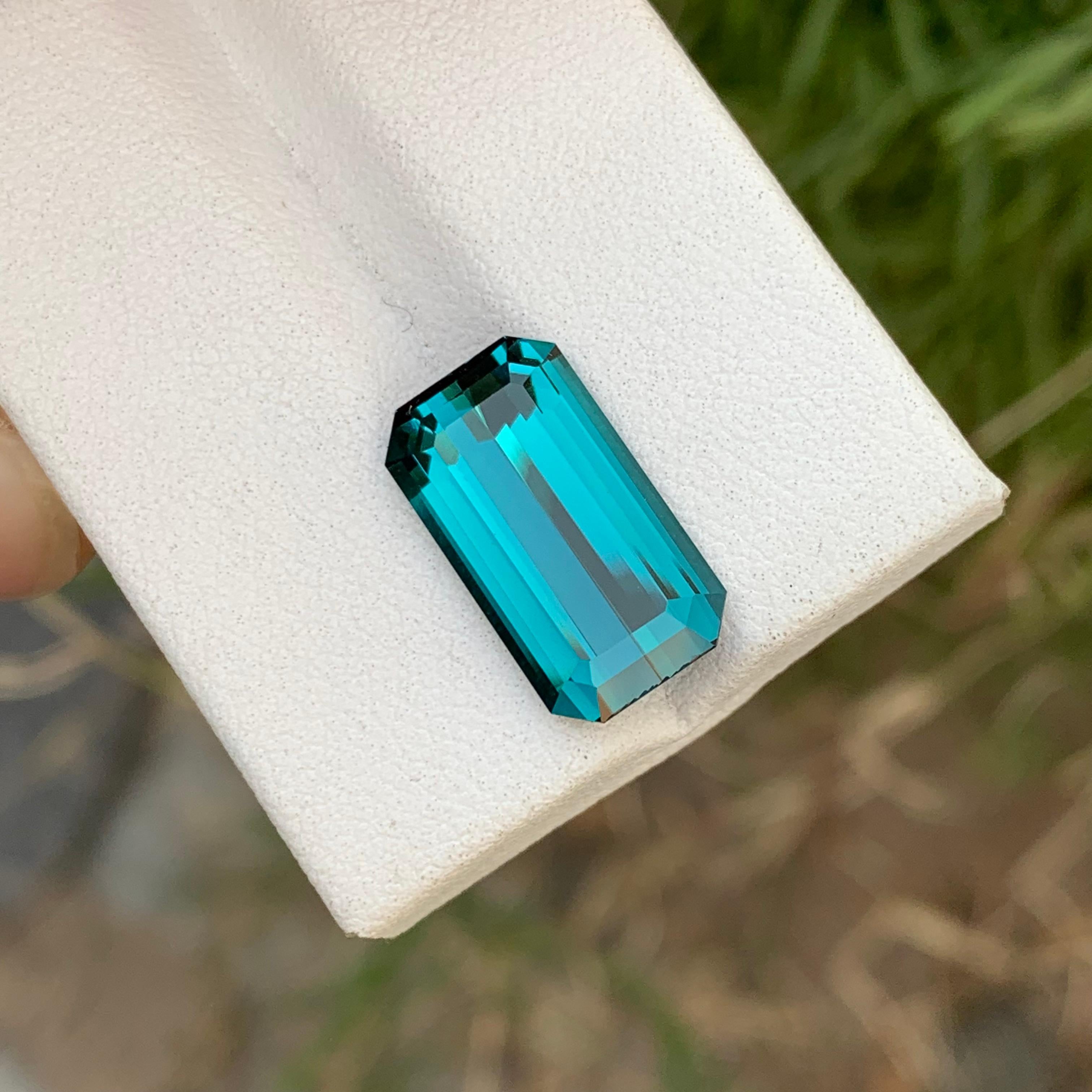 6,60 Karat natürlicher loser blauer Indicolith Turmalin Smaragd Form Edelstein im Angebot 8