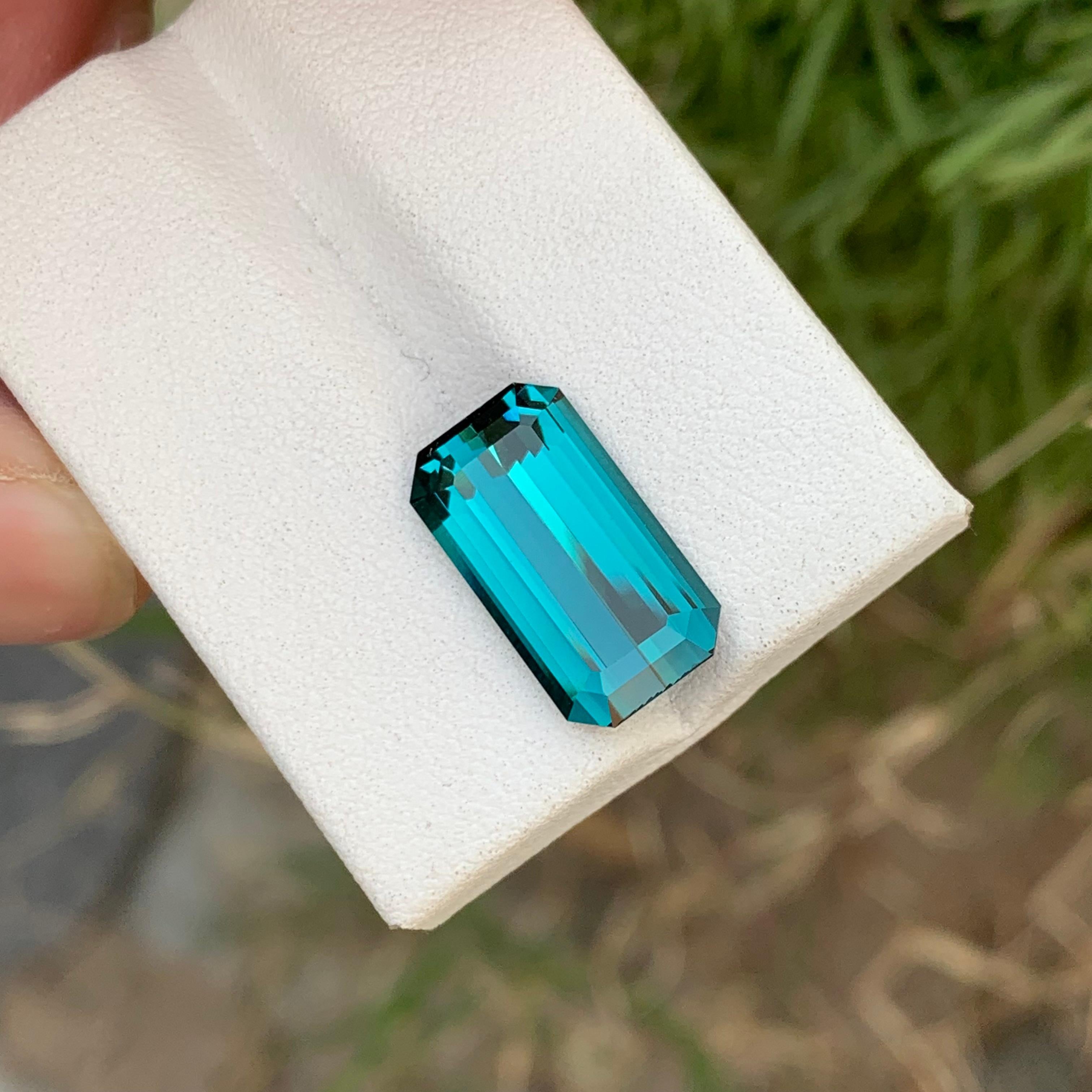 6,60 Karat natürlicher loser blauer Indicolith Turmalin Smaragd Form Edelstein im Angebot 9