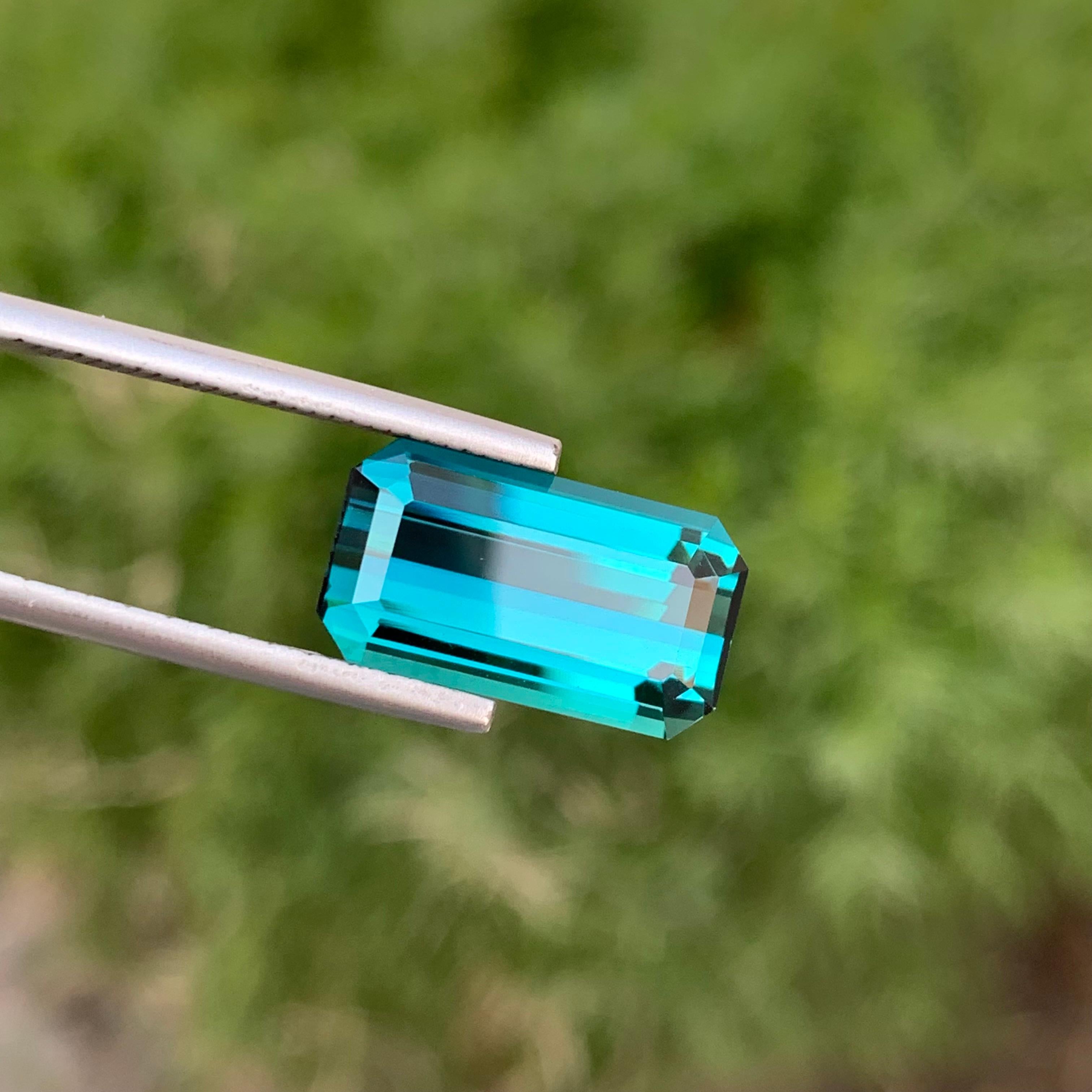 6,60 Karat natürlicher loser blauer Indicolith Turmalin Smaragd Form Edelstein im Angebot 1