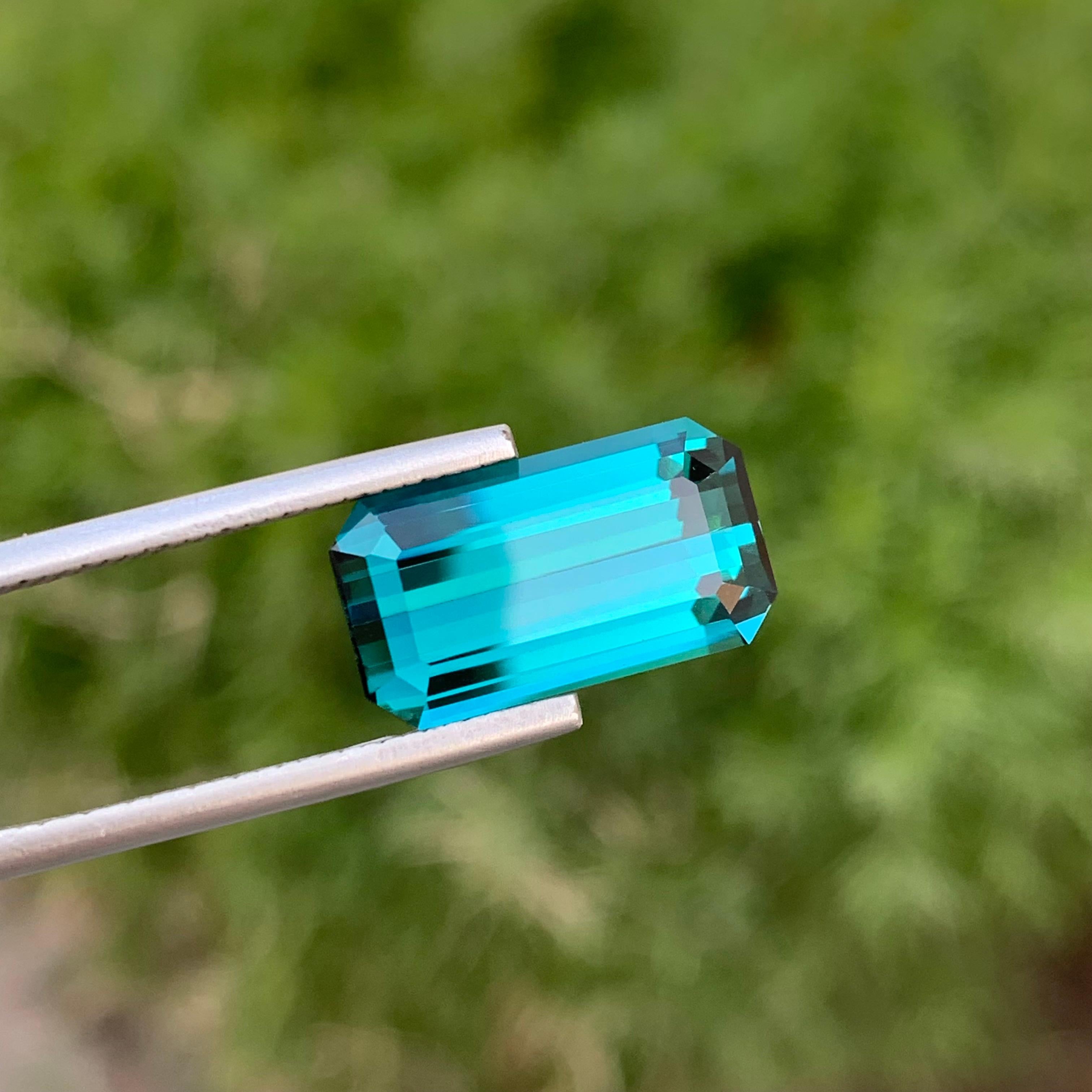 6,60 Karat natürlicher loser blauer Indicolith Turmalin Smaragd Form Edelstein im Angebot 2