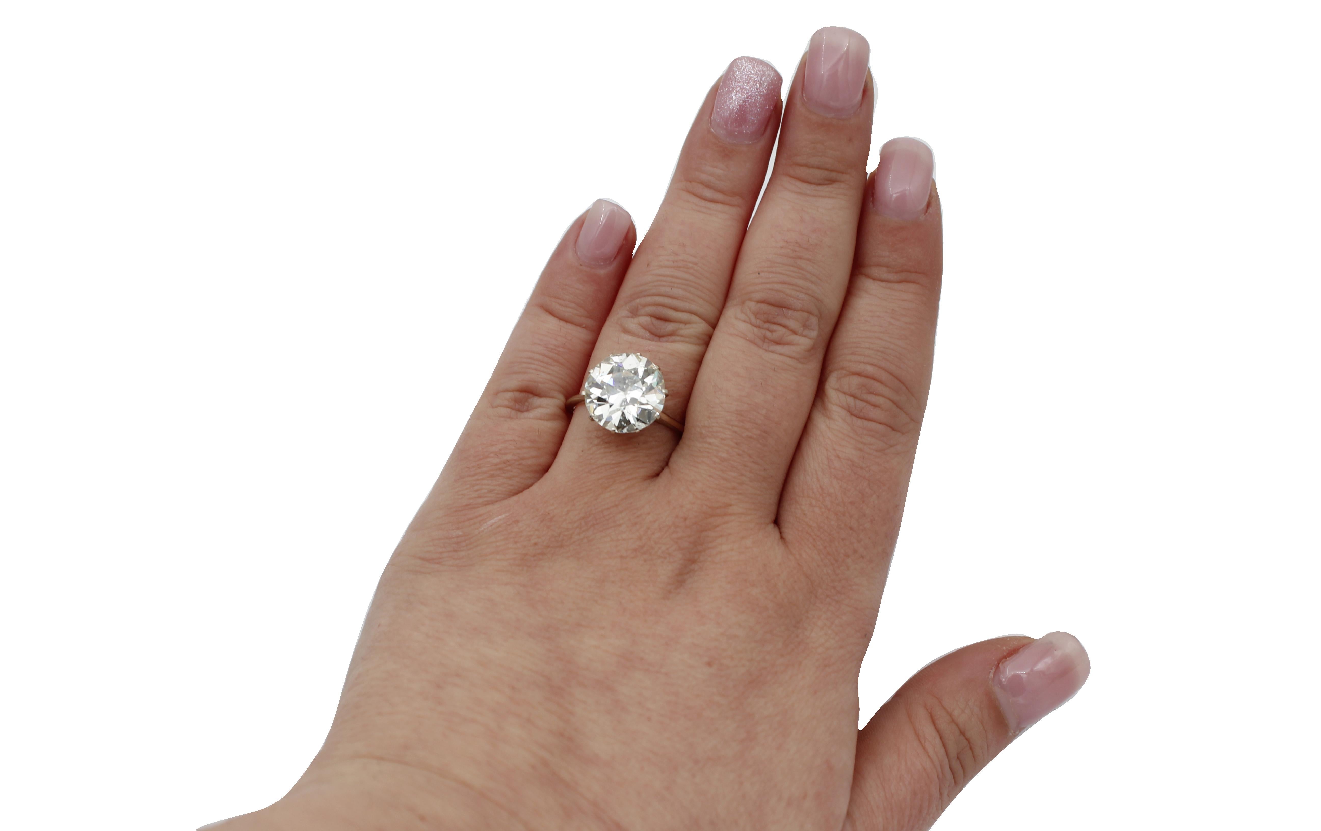 6.60 Ct Diamond, 18kt White Gold Solitaire/Engagement Ring In Excellent Condition In Marcianise, Marcianise (CE)