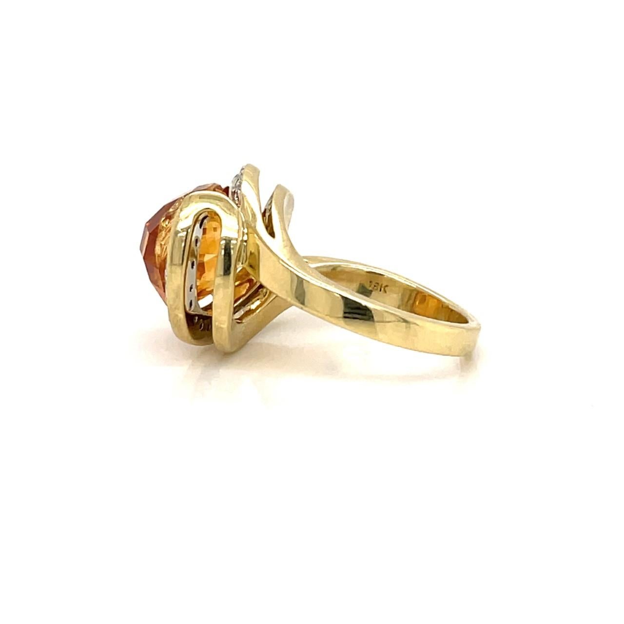 Oval Cut 6.60ct Oval Citrine and Diamond Cocktail Ring