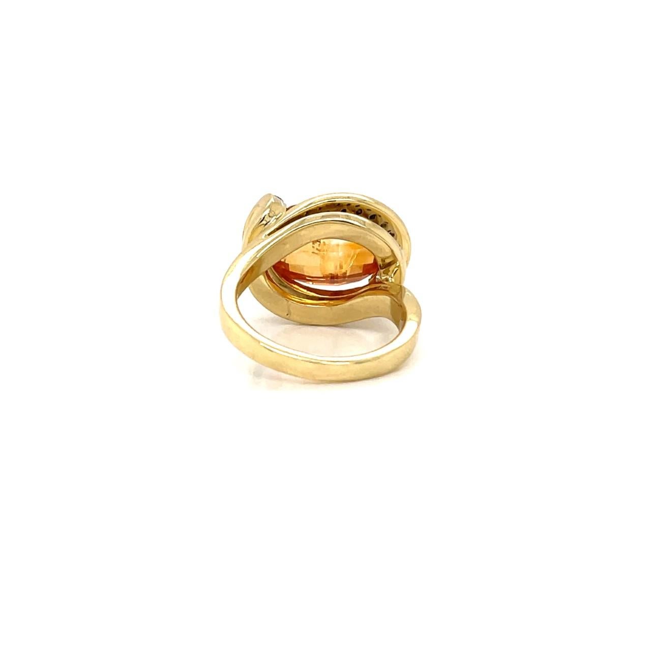 6.60ct Oval Citrine and Diamond Cocktail Ring In Good Condition In Newport Beach, CA