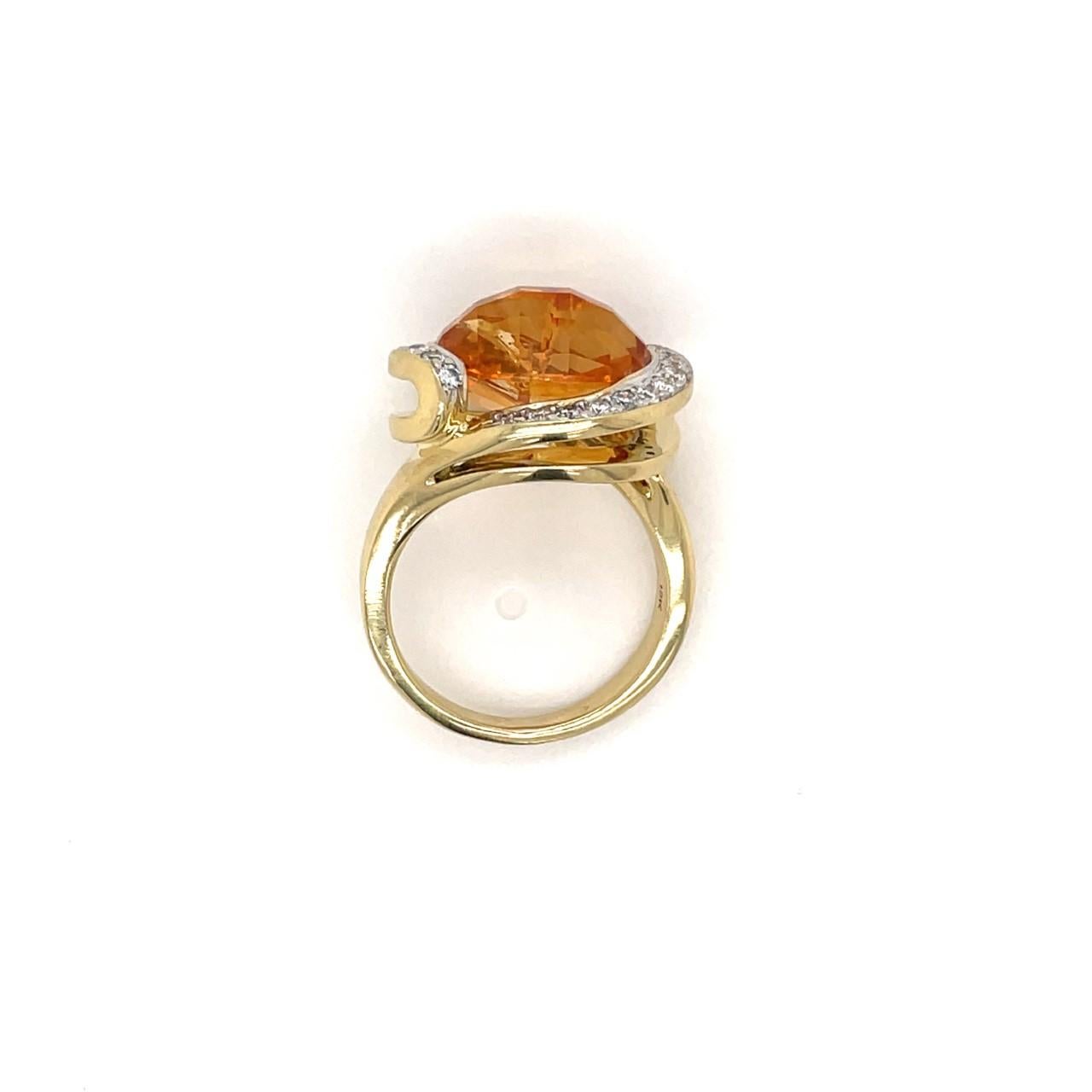 Women's 6.60ct Oval Citrine and Diamond Cocktail Ring