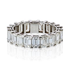 6.60cttw Emerald Cut Diamond Eternity Band in Platinum