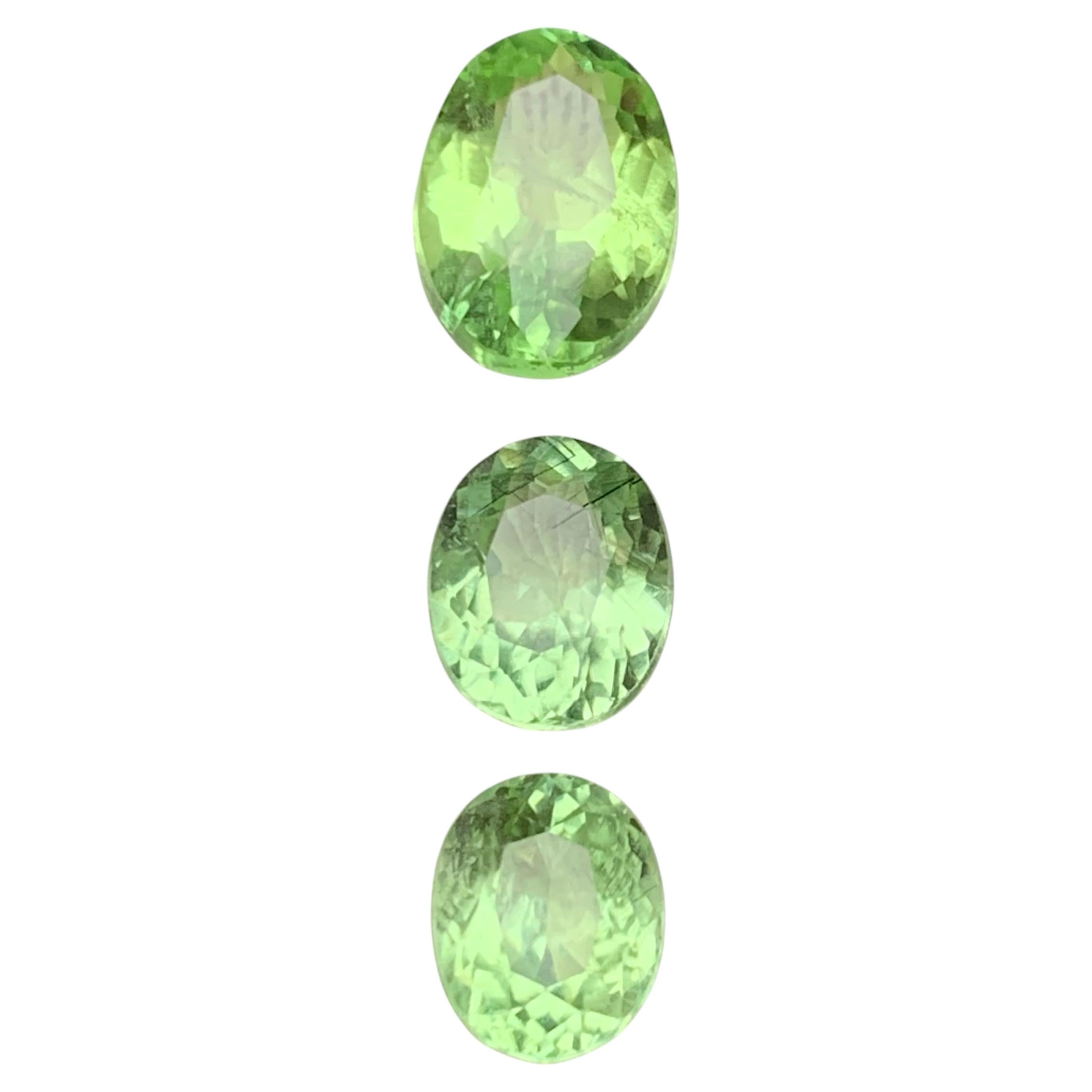 6.61 Ct Natural Light Green Peridot Oval Cut Loose Gemstones Parcel for Jewelry
