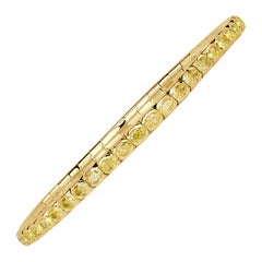 6.61ct Oval Cut Diamond Stretch Tennis Bracelet in 18K Yellow Gold