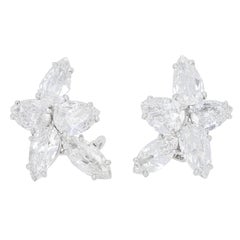 6.62 Carat Diamond Cluster Earrings 6.62 Carat Diamond Cluster Earrings