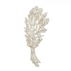 6.62 Carat Diamond Rose Gold Platinum Flower Brooch