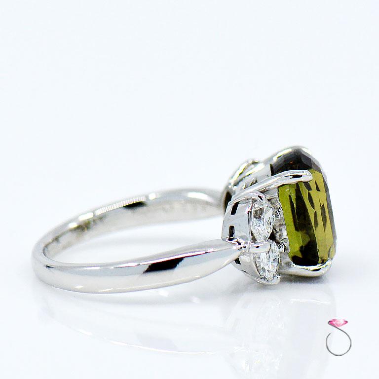 6.62 Carat Natural Alexandrite and Diamond Ring in Platinum with AGL Report 2