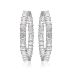 6,62 ct. Ohrringe mit Diamanten im Smaragdschliff aus 18 Karat Weißgold, handgefertigter Schmuck